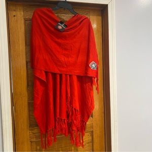 UNM Lobos NCAA Knitted Cotton Shawl/Poncho OS NWT